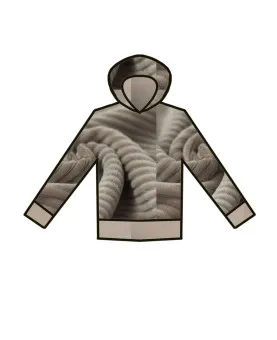 Sweat velours capuche « Taupe»