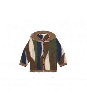 Gilet teddy capuche "Zébré"