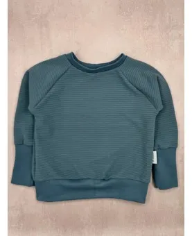 Sweat côtelé bleu gris